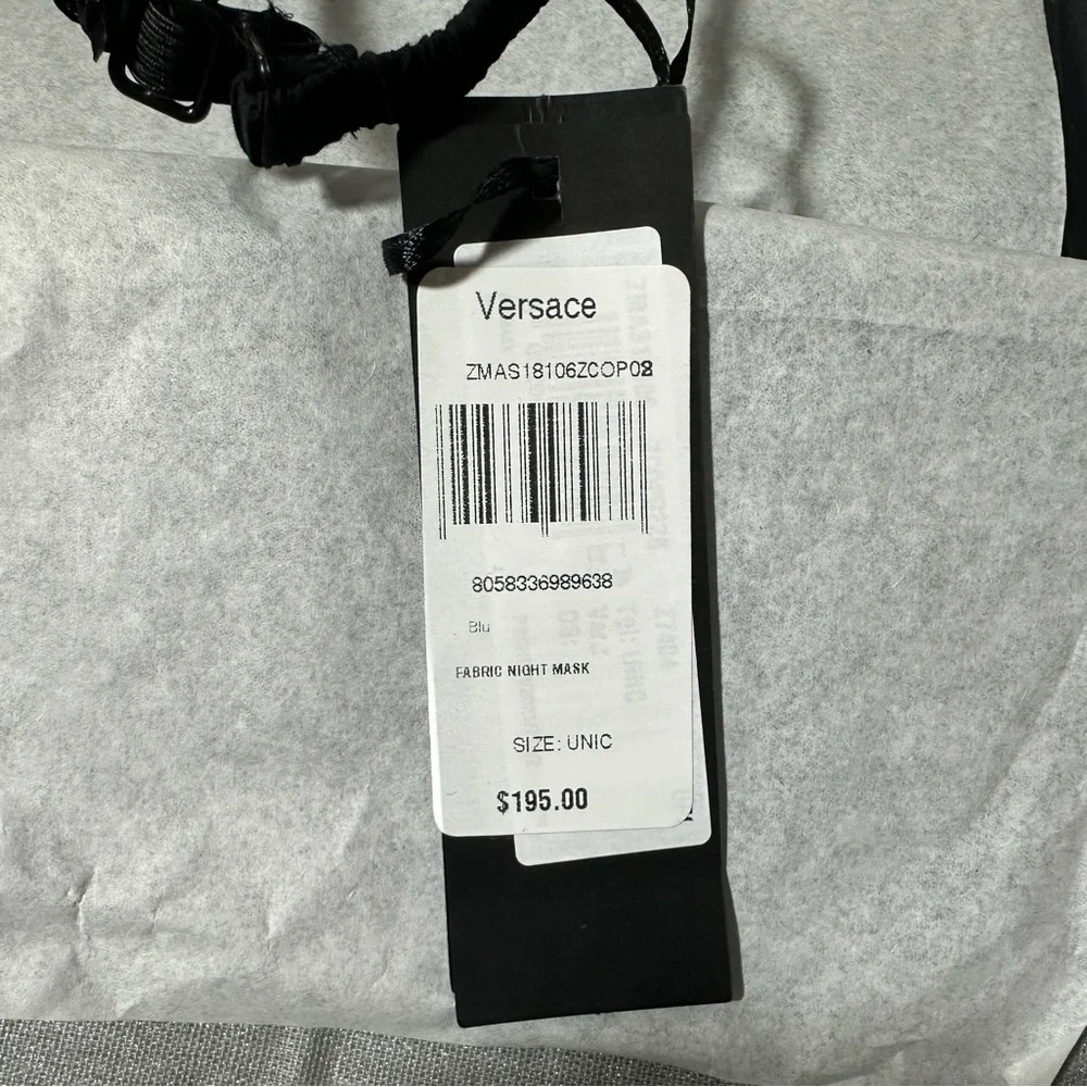 NWT Versace Sequin Logo Fabric Face Mask